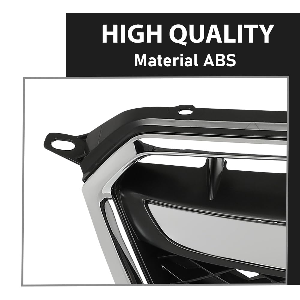G-PLUS Front Black Chrome Bumper Grille Assembly Compatible with Subaru XV Crosstrek 2013-2015 91122FJ020