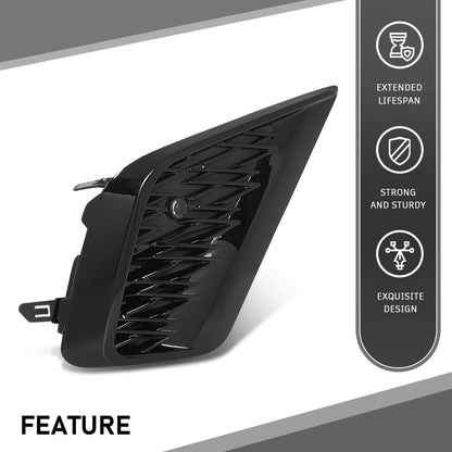 G-PLUS Front Bumper Grille Vent Insert Passenger Right Side Compatible with LX NX300 Base/F Sport/Luxury 2018-2021,Compatible with LX NX300h 2021 5314178030, LX1039135 Gloss Black