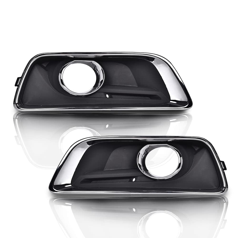 G-PLUS Front Bumper Fog Light Cover Driver and Passenger Side Compatible with Chevy Malibu Eco 2013-2014,Fit Chevy Malibu 2013-2015,Fit Chevy Malibu Limited 2016 Fog Lamp Cover GM1039136 GM1038136