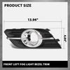 G-PLUS Front Left Driver Bumper Insert Fog Light Bezel Trim Compatible with Buick Encore 2013 2014 2015 2016 GM1038172, 95470236 Chrome Black