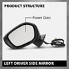 G-PLUS Power Mirror w/ 3-Pin Left Driver Side Compatible with Honda Civic LX/Sport 2022-2023 Manual Folding 76258T20A01-PFM HO1320350 Glossy Black