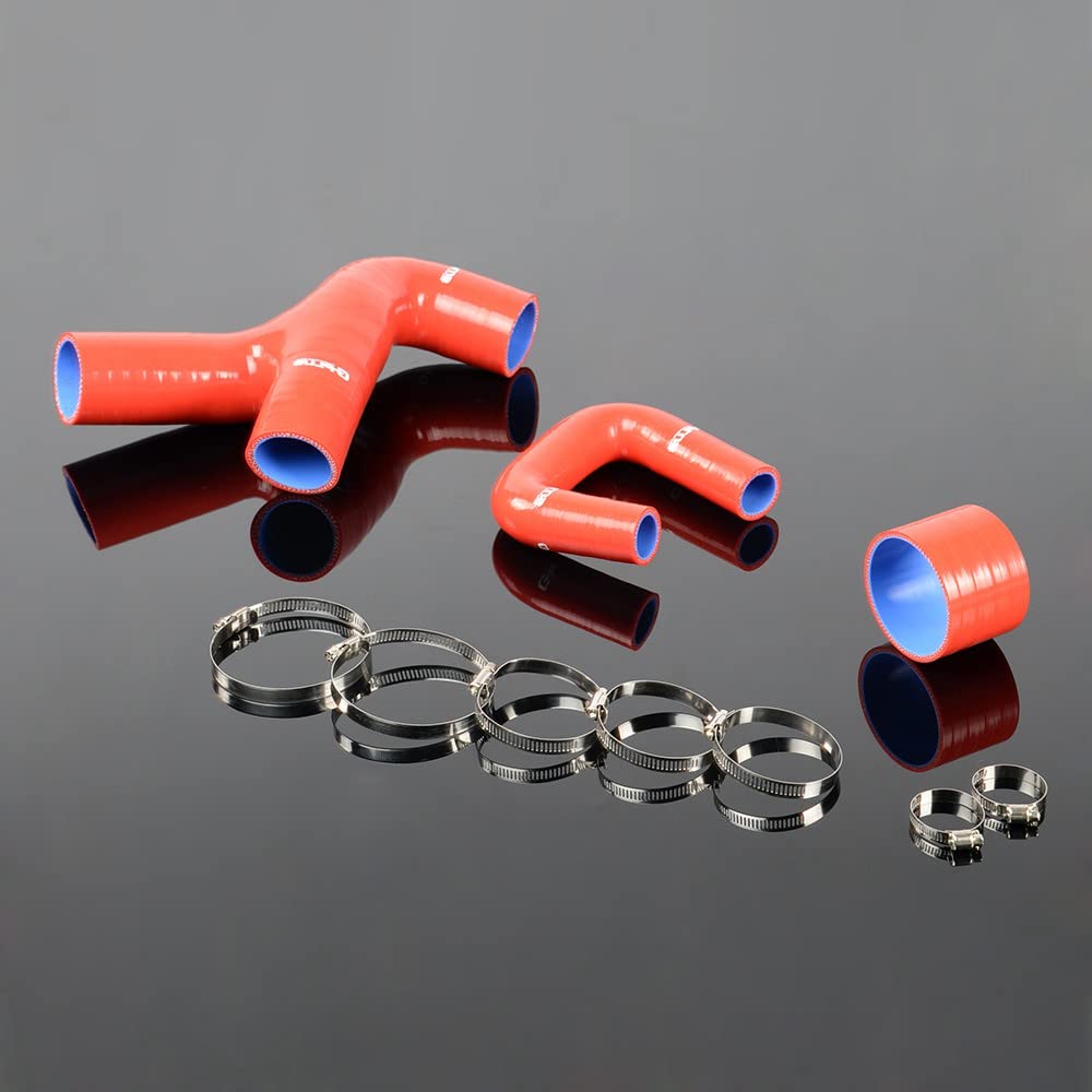 G-PLUS Silicone Intercooler Hose Y Pipe Clamps kit Compatible With Impreza Subaru WRX 1999/2000 GT MK5-6 GC8 EJ20,Red