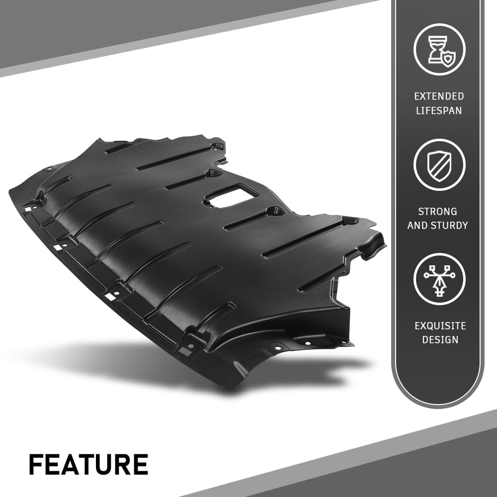 G-PLUS Front Engine Splash Shield Under Panel Compatible with BMW X5 M/Xdrive30i/Xdrive35d/Xdrive35i/Xdrive50i Sport Utility 4-Door 2011-2013 51757233968