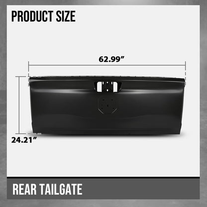 G-PLUS Rear Tailgate Fit Dodge Ram 1500 Pickup 2019-2024, Fit Use Without R-A-M Letters CH1900131, 68623973AA, 68278358AF, 68278358AE, 68278358AD, 68278358AC, 68278358AB, 170-10124 Painted Black