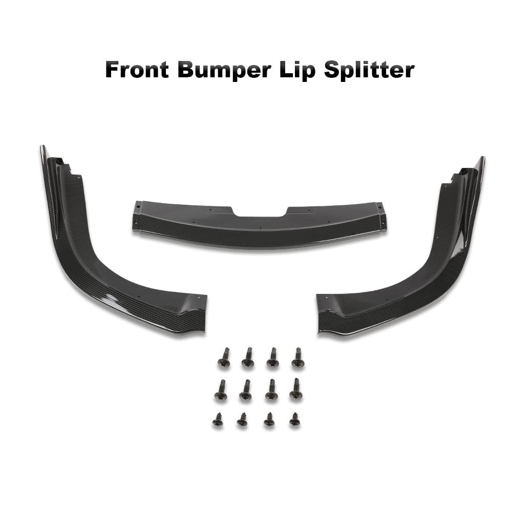 G-PLUS Front Bumper Lip Spoiler Splitter Compatible with 2006-2007 Subaru Impreza WRX STI All Models CS2 Style PP Black Unpainted Front Bumper Lip Dam Chin Splitter Protector