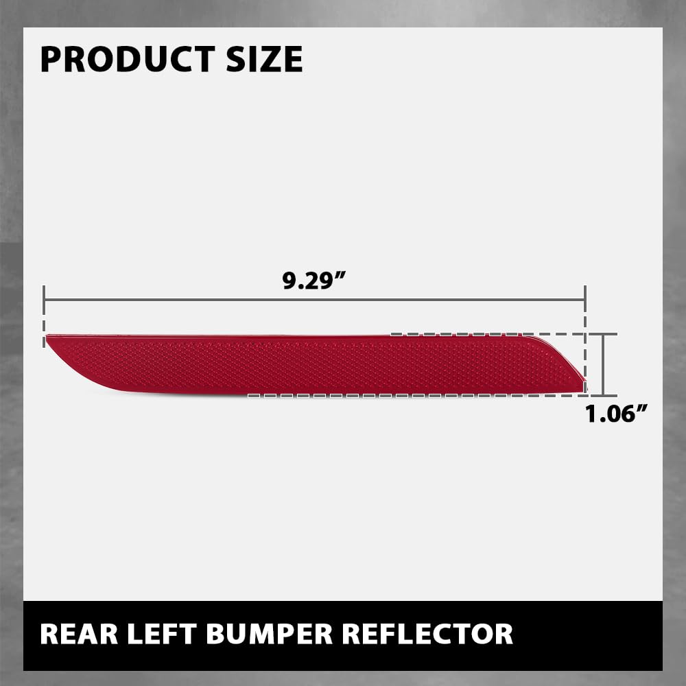 G-PLUS Rear Left Bumper Reflector, Compatible with BMW 320i 328i 328d 335i 428i 430i Base 2012-2017, Driver Side, 63147382233, BM1184100
