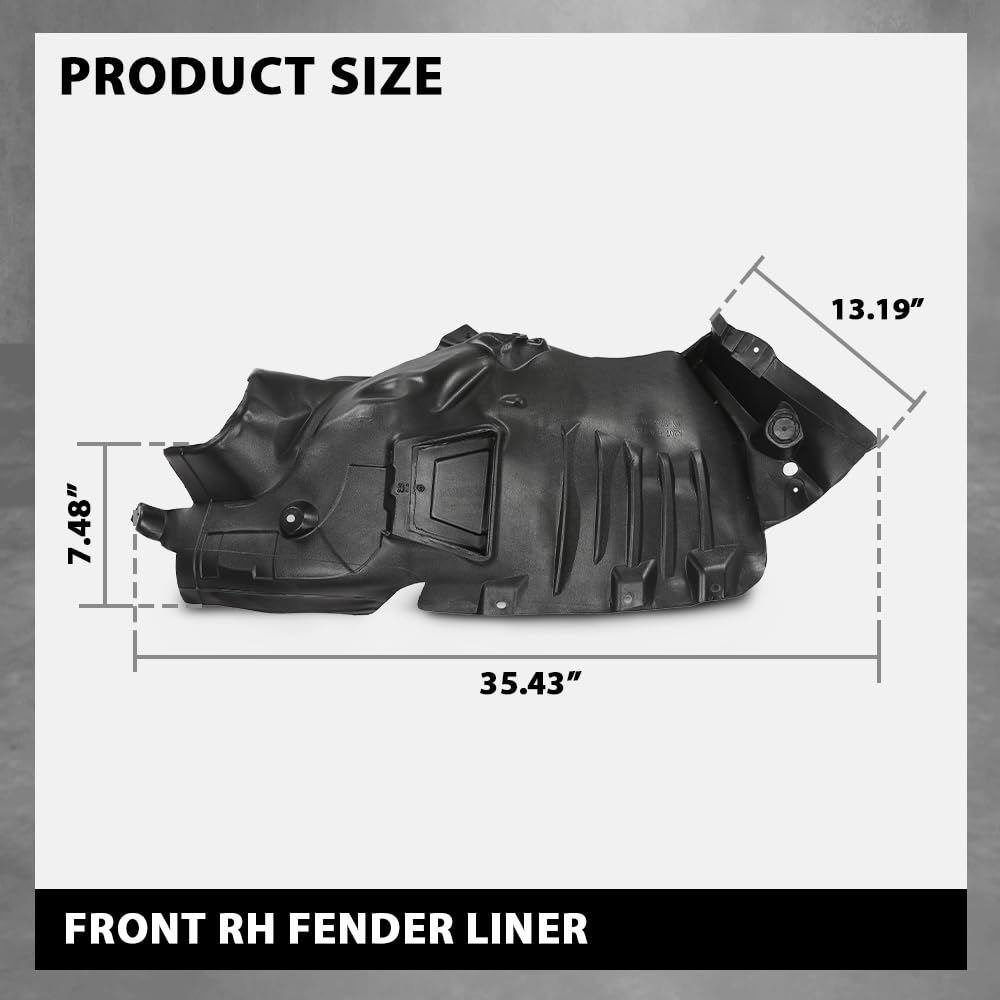 G-PLUS Fender Liner Front Right Side Compatible with Benz E350 E550 Base 4Matic 2-Door Coupe Convertible 2010-2013 2076901730
