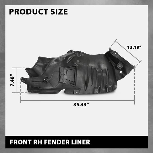 G-PLUS Fender Liner Front Right Side Compatible with Benz E350 E550 Base 4Matic 2-Door Coupe Convertible 2010-2013 2076901730