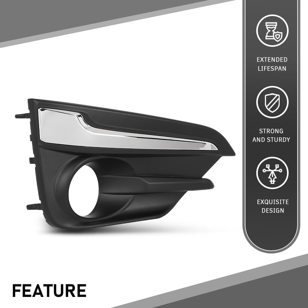 G-PLUS Fog Light Trim Driving Lamp Front Passenger Right Side Compatible with Subaru Impreza 2017-2019,Fit For Models with Chrome Trim 57731FL040, SU1039113