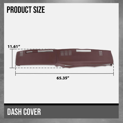 G-PLUS TPE Dash Cover Dashboard Compatible with GMC Chevy Full Size Pickup 1981-1987, Fit GMC Chevy SUV 1981-1991 Red