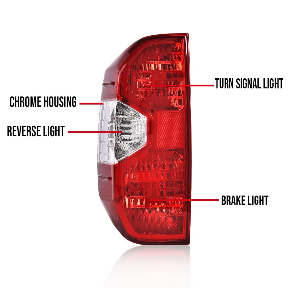 G-PLUS Rear Tail Light Compatible with Toyota Tundra 2014-2021 Pickup Left Rear Brake Tail Light TO2800193 815500C100 Left Luces TraserasAssembly