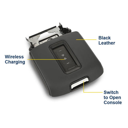 G-PLUS Center Console Armrest Lid w/Wireless Charger Compatible with Chevy Tahoe Suburban 2015-2019, Fit GMC Yukon/Yukon XL Center 2015-2019 Console Armrest Lid, 0227083AA L0227083AA, Black