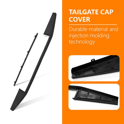 G-PLUS Top Flex Step Tailgate Molding Cover Trim Cap Compatible with 2015-2018 Ford F150 FL3Z-9941018-AB & FL3Z-1540602-AA Black