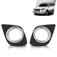G-PLUS 2PCS Fog Light Cover Trim for Toyota RAV4 2009-2012 Front Bumper Side View