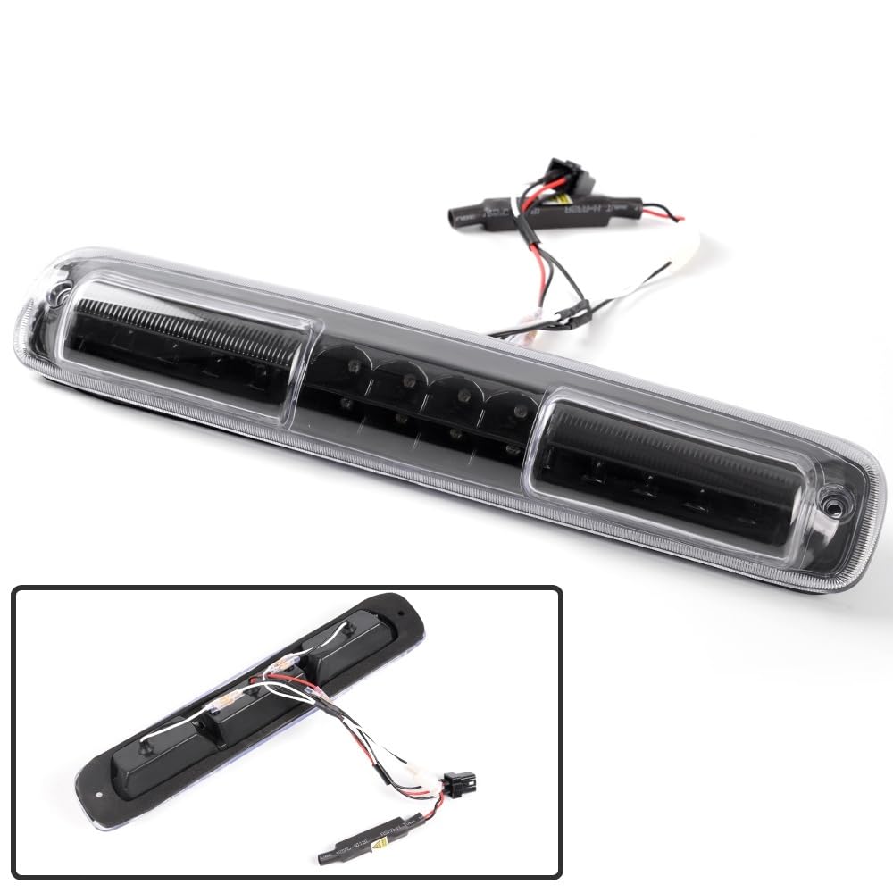 G-PLUS LED Third Brake Light Compatible with Chevy Silverado/GMC Sierra 1500 2500 3500 1999-2007 3rd High Mount Stop Lamp, Clear Lens Black Housing, 5978318 16525205 923240