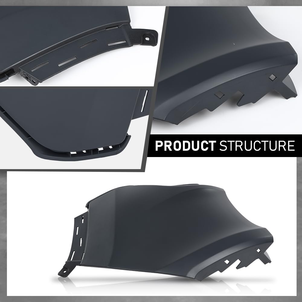 G-PLUS Rear Bumper Cover Fascia Passenger Right Side Compatible with Jeep Cherokee 2014-2018 Black