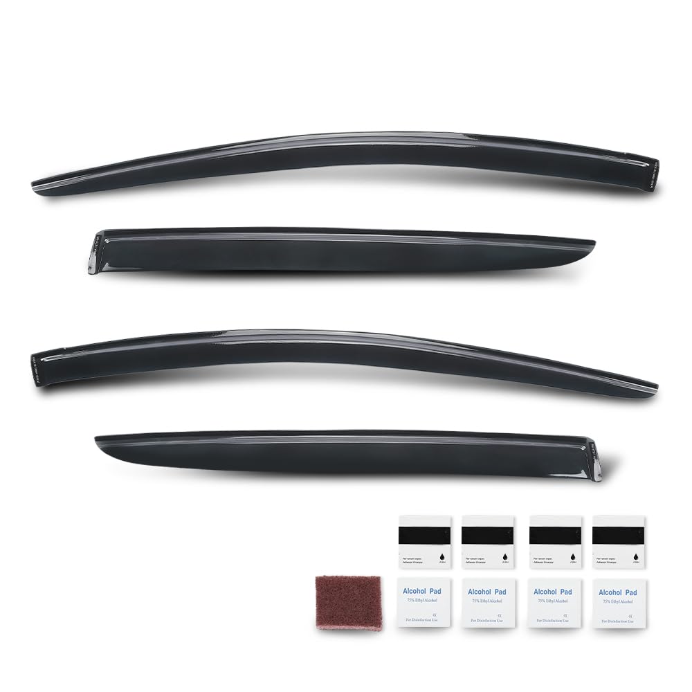 G-PLUS Out-Channel Window Vent Visor Deflectors Tape-On Side Rain Guards Compatible with Subaru Crosstrek 2024-2026 Base Premium Sport Limited 4 PCS Smoky