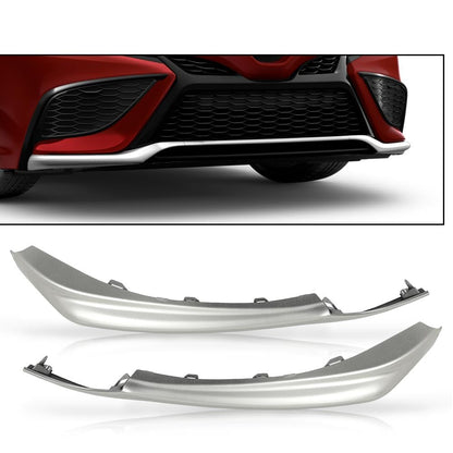 G-PLUS Front Bumper Side Trim Left Right Set Silver Compatible with Toyota Camry XSE SE 2021-2023 52163F4020 52164F4020 TO1139101 TO1138101