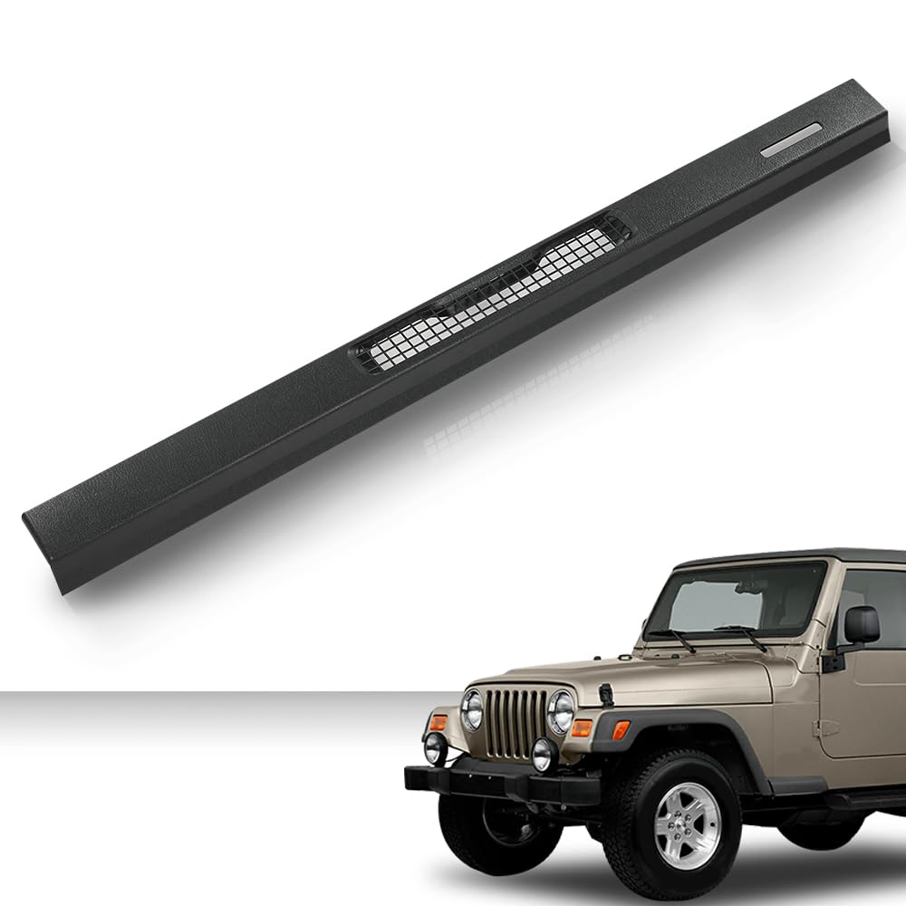 G-PLUS Upper Dash Defrost Vent Bezel Trim Panel Compatible with Jeep Wrangler TJ 1997-2006 55037036 Black
