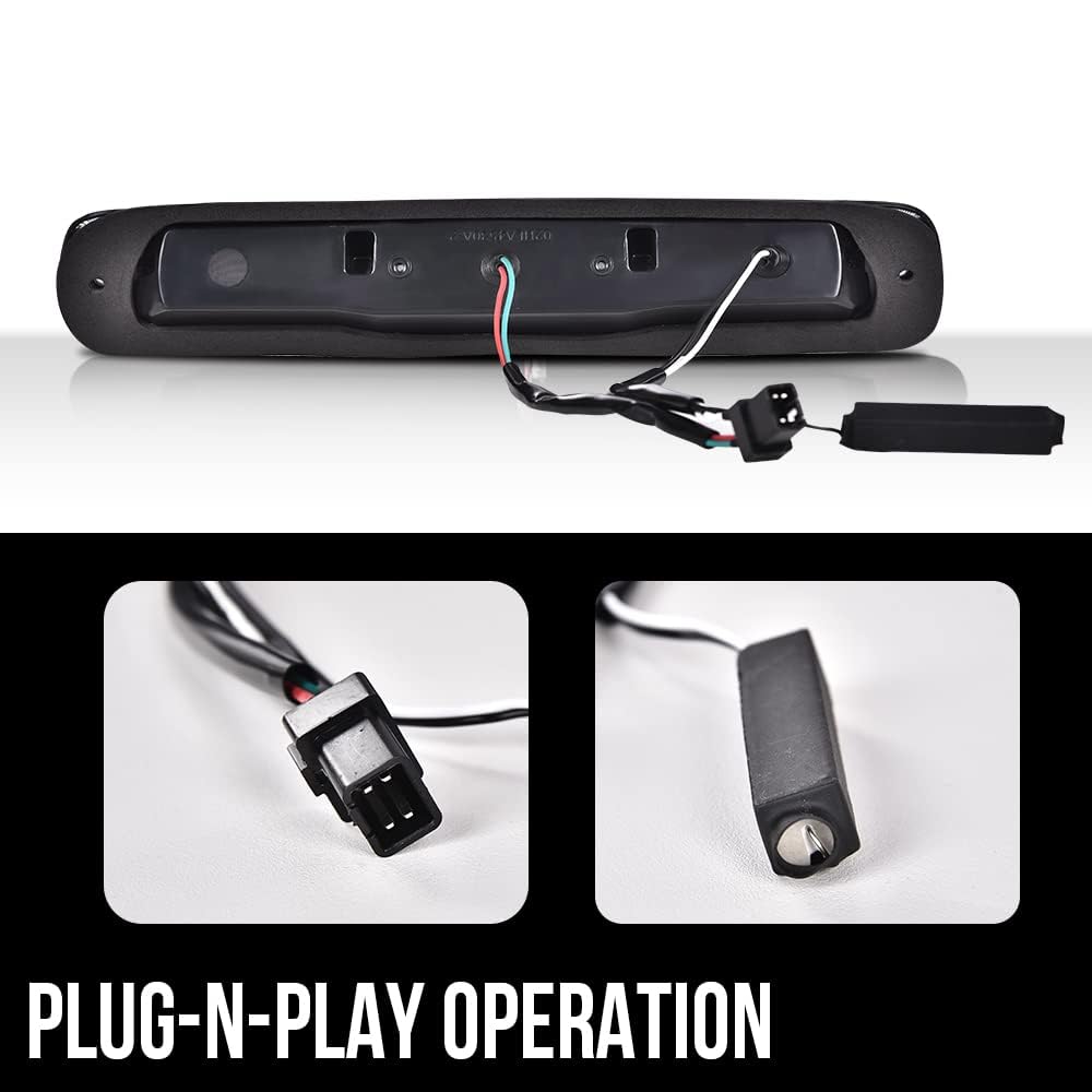 G-PLUS LED Third TailType X Brake Light High Mount Stop Lamp Reverse Light Turn Signal Light Compatible with Chevy Silverado/GMC Sierra 1500 2500 3500 & HD Models 1999-2006 5978318 16525205 Clear Lens