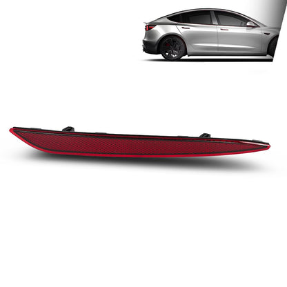 G-PLUS Rear Bumper Reflector Lamp Right Side Compatible with Tesla Model 3 2017-2023 1077407-00-F, 107740700F Red