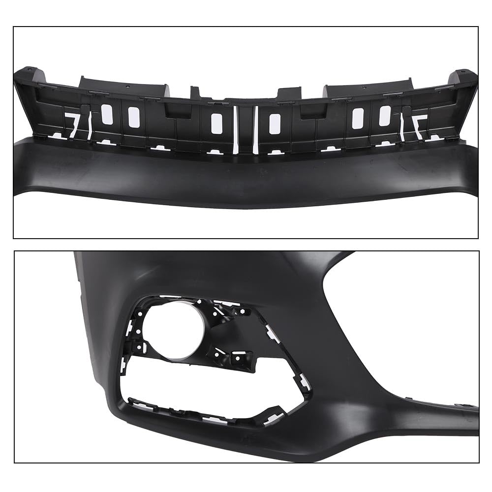 G-PLUS Upper Front Bumper Cover Primered Compatible with Chevy Trax 2017-2020 42537718 GM1014131 Black