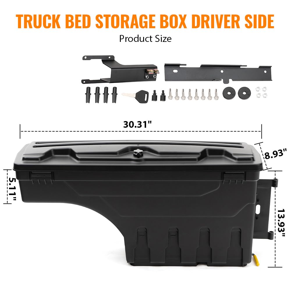 G-PLUS Truck Bed Storage Box Tool Box Compatible With 2017-2020 Ford F250 F350 Super Duty,Tool Box Passenger Side