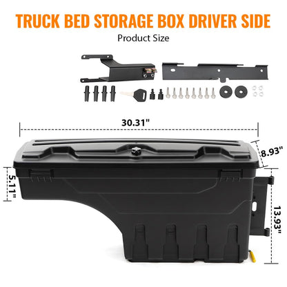 G-PLUS Truck Bed Storage Box Tool Box Compatible With 2017-2020 Ford F250 F350 Super Duty,Tool Box Passenger Side