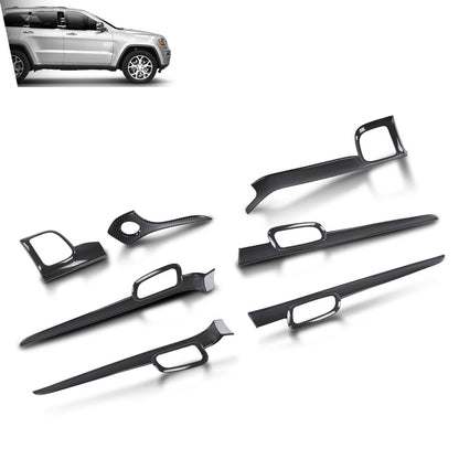 G-PLUS Dashboard Panel Trim Door Handle Trim Compatible with Jeep Grand Cherokee 2011-2021 7pcs Center Console Panel Trim & Inner Door Handle Trim