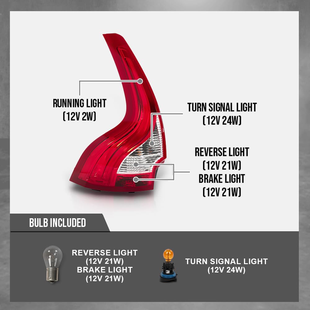 G-PLUS LED Tail Light Left Driver Side Compatible with Volvo XC60 2011-2017 VO2800104, 31323034 Tail Lamp Red