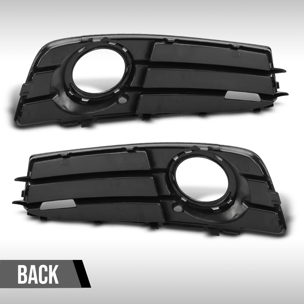 G-PLUS Fog Light Trim Set Driver and Passenger Side Compatible with Audi A3 Base/Quattro Base 2009-2013 Fit Models with Sport Package 8P0 807 681 N ZDE, 8P0 807 682 F ZDE Black