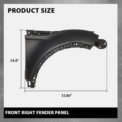 G-PLUS Front Right Fender Panel Compatible with Evoque 2012-2018 Black