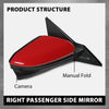 G-PLUS Power Heated View Camera Side Mirror w/ 11-Pin Right Passenger Side Compatible with Honda Civic Sedan 2016-2020 Manual Folding Red 76208-TBC-A02ZA HO1327107