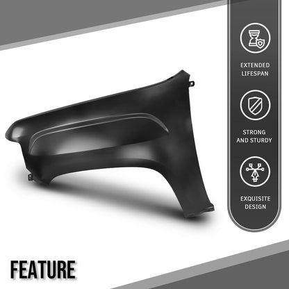 G-PLUS Fender Primed Steel Front Left Driver Side Compatible with GMC Canyon 2015 2016 2017 20108 2019 2020 2021 2022 GM1240405, 23354492 Black