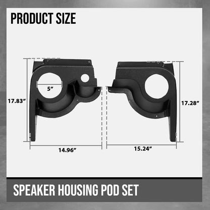 G-PLUS Speaker Housing Pod Set of 2 Left & Right Compatible with EZGO TXT Golf Cart 1994-2013 Black