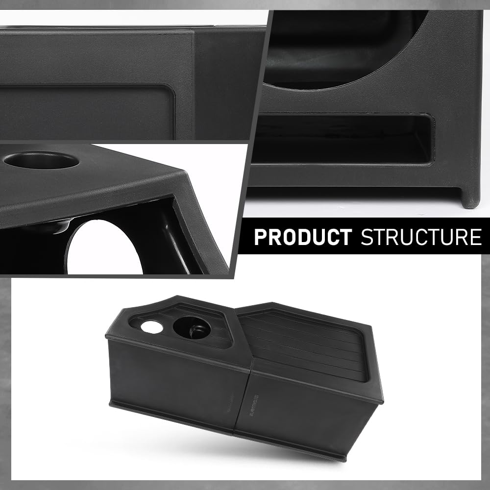 G-PLUS 12" Center Console Subwoofer Box Compatible with Chevy/GM Crew Cab 2014-2018 Black