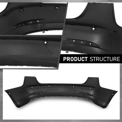 G-PLUS Rear Bumper Cover Compatible with Tesla Model 3 2017 2018 2019 2020 2021 2022 w/Sensor Holes, 1108905S0A, TA1100100, Black