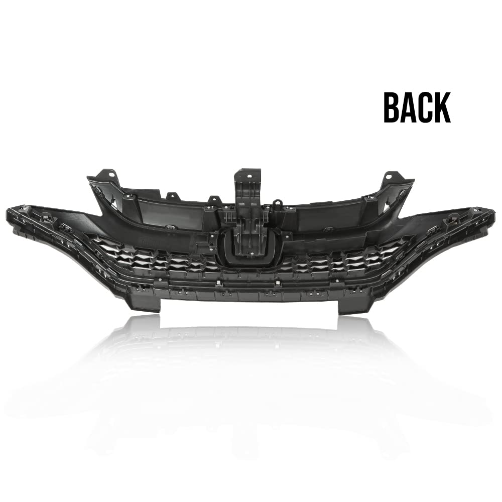 G-PLUS Front Bumper Upper Chrome Honeycomb Grille Grill Compatible with 2018 2019 2020 Honda Fit 71121-T5R-A50, 71122-T5R-A50, 71123-T5R-A50