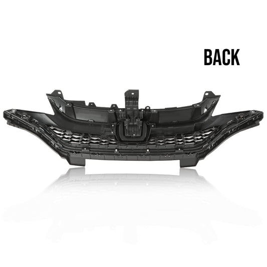 G-PLUS Front Bumper Upper Chrome Honeycomb Grille Grill Compatible with 2018 2019 2020 Honda Fit 71121-T5R-A50, 71122-T5R-A50, 71123-T5R-A50