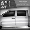 G-PLUS Rocker Panel Driver and Passenger Side Pair Compatible with Chevy Silverado GMC Sierra Pickup Truck Crew Cab 2014 2015 2016 Silver