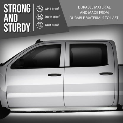 G-PLUS Rocker Panel Driver and Passenger Side Pair Compatible with Chevy Silverado GMC Sierra Pickup Truck Crew Cab 2014 2015 2016 Silver