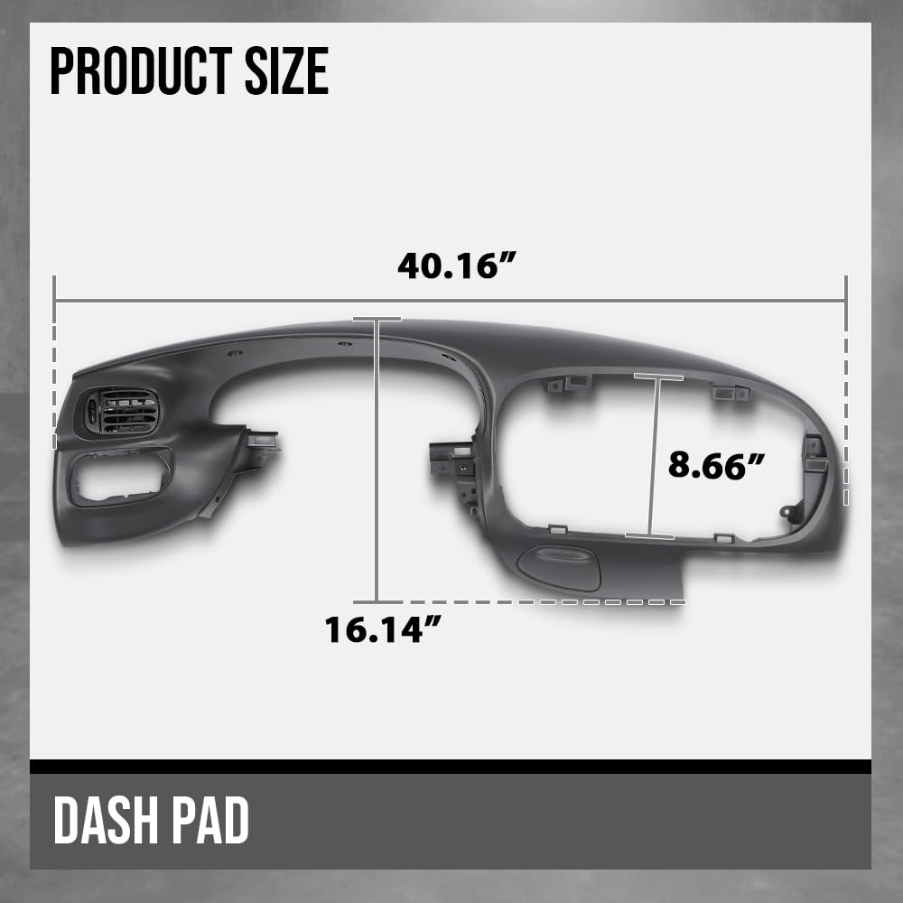 G-PLUS Dash Pad Bezel Graphite Compatible with Ford F150, Fit Ford Expedition 1997-2003 Graphite Dashboard Cover gray
