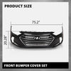 G-PLUS Front Bumper Cover Grille Set Compatible with Hyundai Elantra 2017-2018