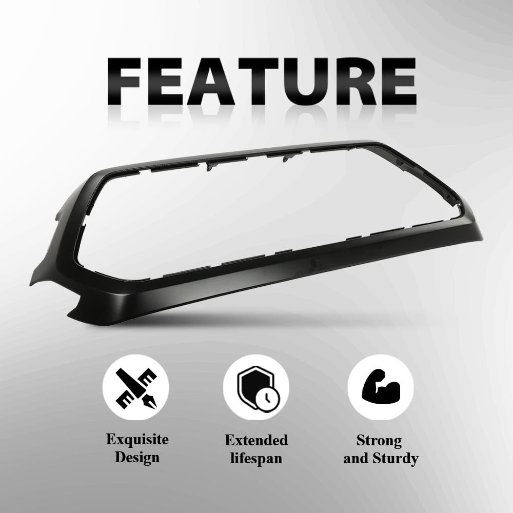 G-PLUS Front Upper Grille Outer Frame Surround Compatible with Toyota Tacoma 2016-2022 Matte Black