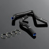 G-PLUS Silicone Radiator Coolant Hose Pipe Kit w/Clamps Compatible with 1994-2001 Honda/Acura Integra DB6 DB8 DC2 B18C B18C1 (Black 2 PCS)