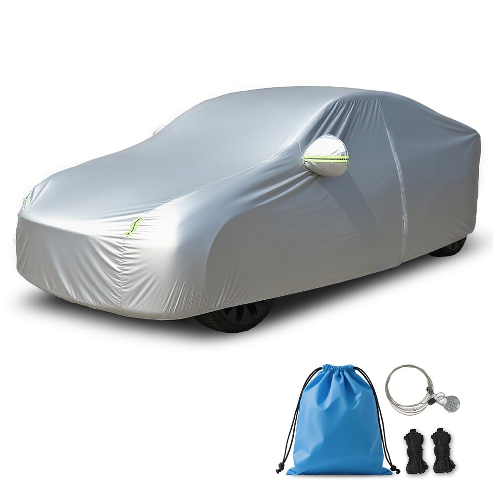 Car Cover Waterproof All Weather For Universal SUV,Full Exterior Cover with Door Zipper and Cotton Lining,Outdoor Rain Sun Snow UV Protection, Indoor Dust and Scratch Resistant YL (187*75*69 inch)
