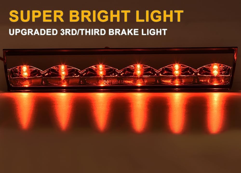 G-PLUS LED Third 3rd Brake Light Compatible with Leer, ARE, Century, Jason and Astro AT-LED-36R, AT-LED-36R-01 Clear Lens Chrome Housing Tercera Luz De Freno