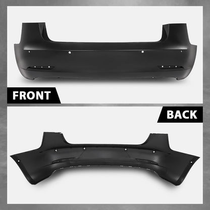 G-PLUS Rear Bumper Cover Compatible with Tesla Model 3 2017 2018 2019 2020 2021 2022 w/Sensor Holes, 1108905S0A, TA1100100, Black