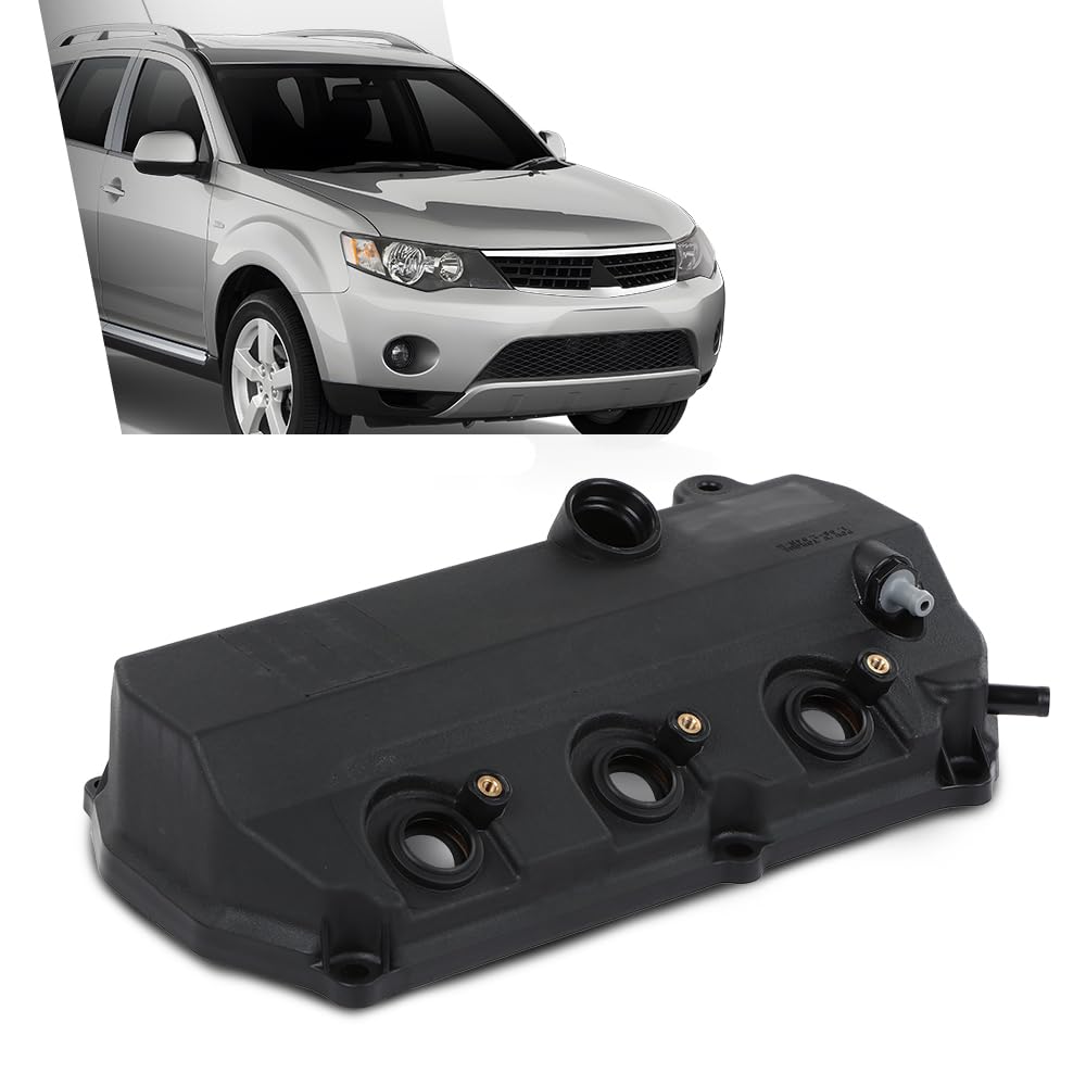G-PLUS Engine Valve Cover w/Gasket Compatible with Mitsubishi Outlander 3.0L 2007-2009 1035A840 Black