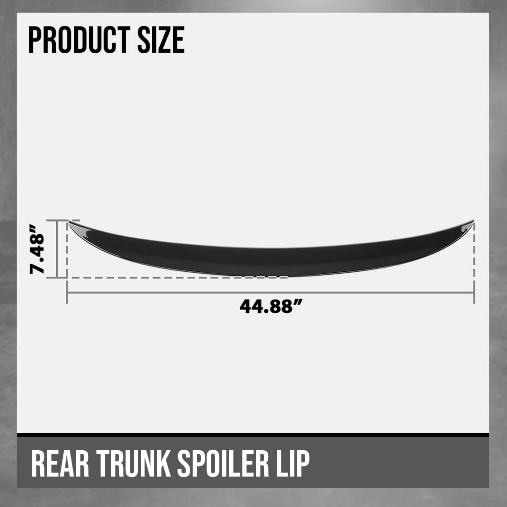 G-PLUS Rear Trunk Spoiler Wing Compatible with BMW 3 Series E92 Coupe 2007-2013 Fit BMW M3 E92 Coupe 2006-2013 Rear Trunk Spoiler Lip Glossy Black